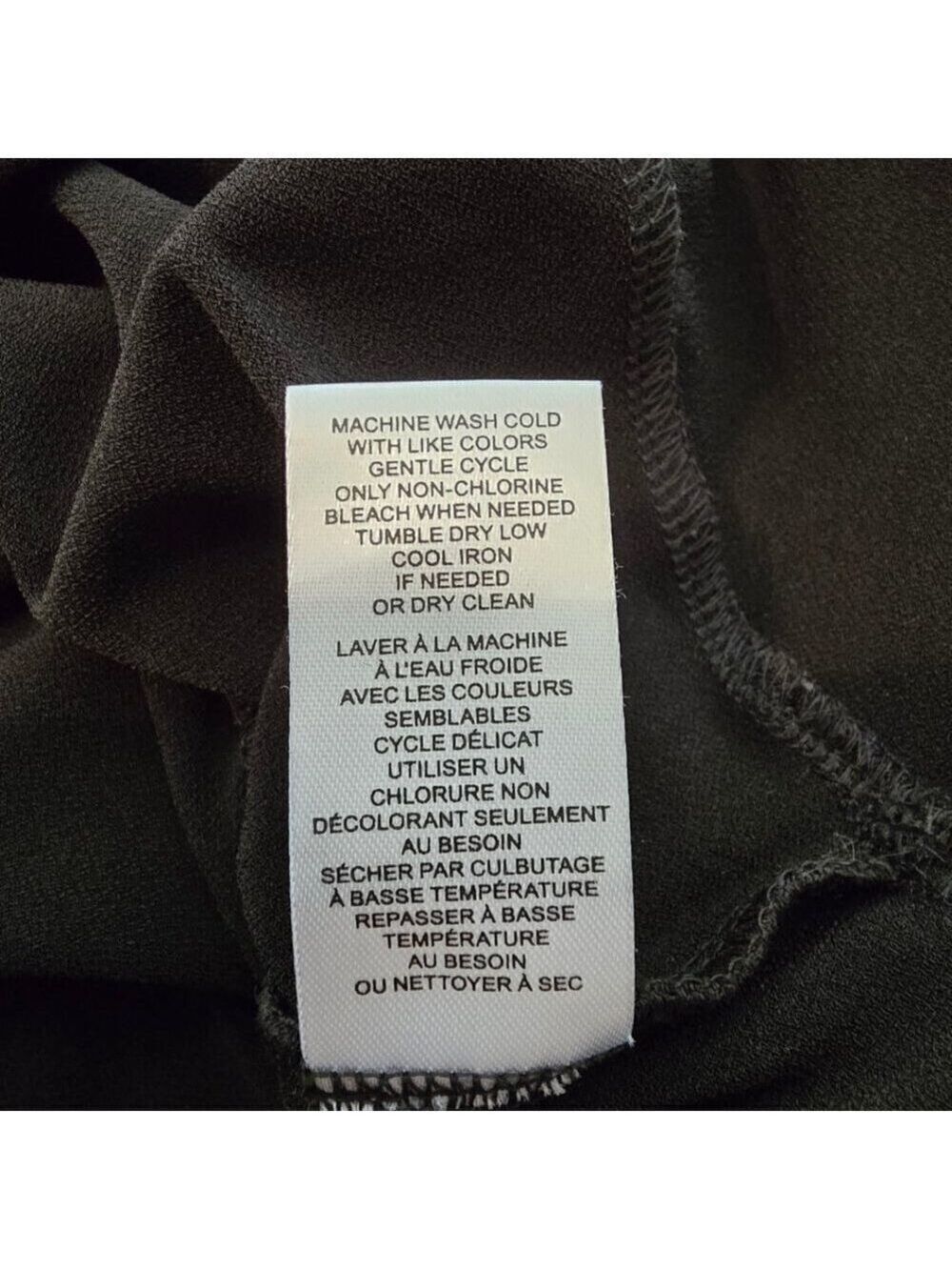Tahari Black Asymmetrical Long Sleeve Tunic Blouse Sz L - Picture 9 of 9